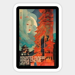 Haunted Places Himeji Castle Japan Art Nouveau Sticker